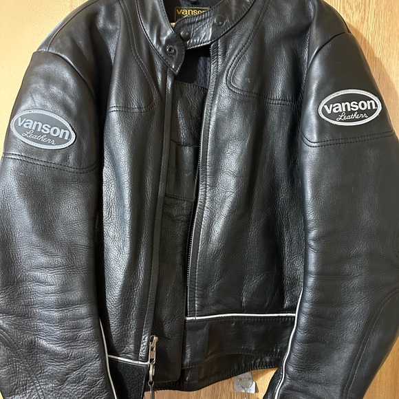 Vanson Biker Black Leather Jacket